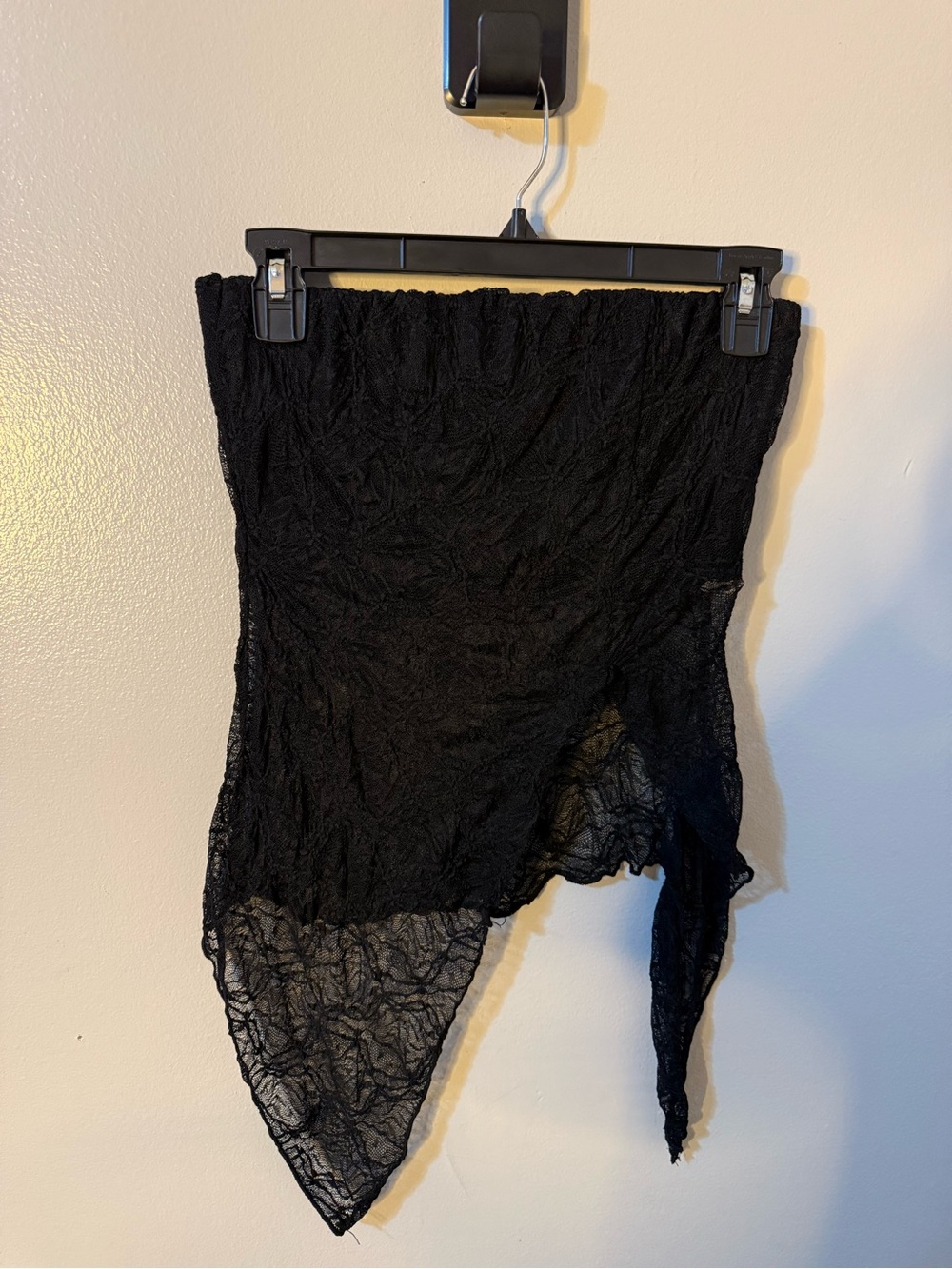 Asymmetric Black Lace Slip Skirt - Women Intimates